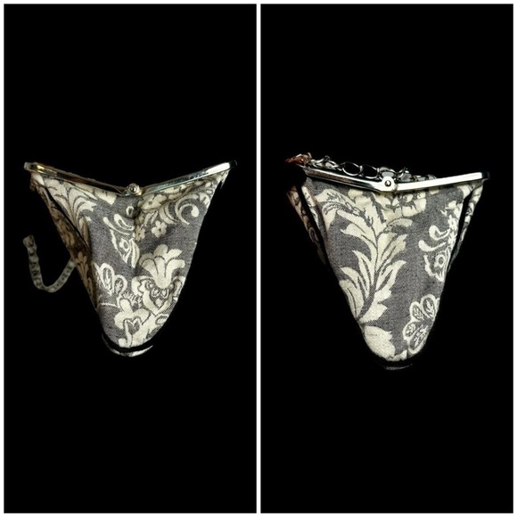 embroidered brocade tapestry baguette chain shoulder bag / clutch baroque gothic - Picture 5 of 8